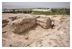 Зона В, где находились здания с небольшими комнатами; в одной из них была найдена надпись Валаама