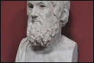Голова Софокла (496/495-406 до Р.Х.). 2-я пол. I в. до Р.Х. Рим, Музей Пио Климентино. Инв. 329. Афинский поэт и трагик изображен в виде старца.