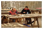 Реконструкция стен в мраморном зале домуса восточной инсулы специалистами Австрийского археологического института