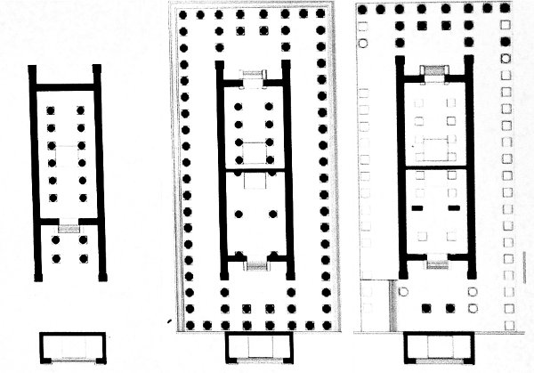 Храм Артемиды и Зевса: история строительства (сверху — запад, снизу — восток)