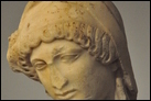Голова печальной Пенелопы. Мрамор, Рим, ок. V в. до Р.Х. Берлинский Старый музей. Sk 603. Изображена женщина, преисполненная печали и от этого опустившая голову на руки. Этот мотив, сохранившийся в типе статуй и рельефе "Милеаны", приобрел свое имя от добродетельной жены Одиссея, которая 20 лет ждала возвращения своего мужа. Данная римская копия, возможно, была частью погребальной статуи.