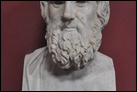 Голова Софокла (496/495-406 до Р.Х.). 2-я пол. I в. до Р.Х. Рим, Музей Пио Климентио. Инв. 329. Афинский поэт и трагик изображен в виде старца.