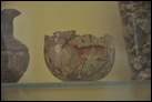 Стеклянная чашка с изображением антилопы.  Из северной Италии. 2-я четв. I в. Эрмитаж. Ол. 18180.